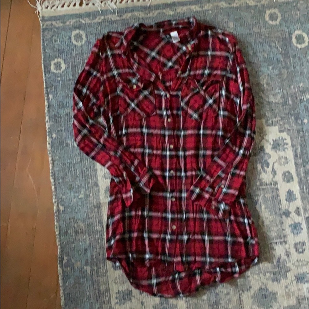 Long plaid top